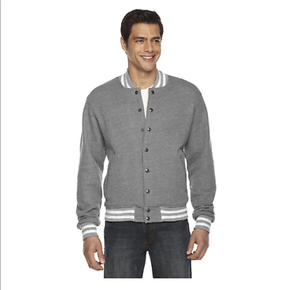 American Apparel Heavy Terry Club Jacket, Zinc